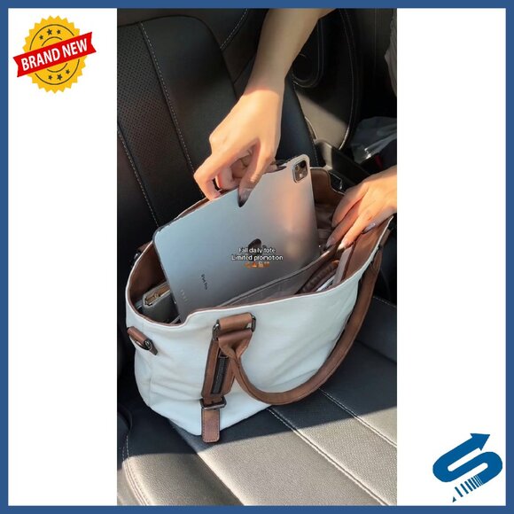 Large Vegan Leather Hobo Bag with Multiple Pockets, Adjustable Strap - Picture 8 of 8